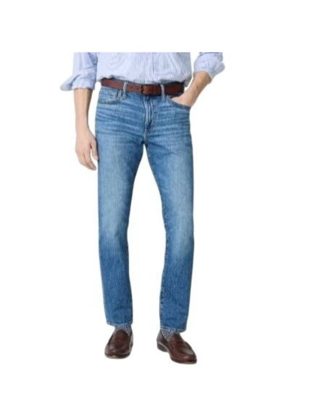 NWT J.Crew Factory Athletic Slim Jean Men's 33x30 Blue Spruce Medium Wash BN769